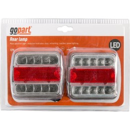 Set lumini spate LED, pătrat, 12V, 100x100x40mm, Baionetă 5 pini