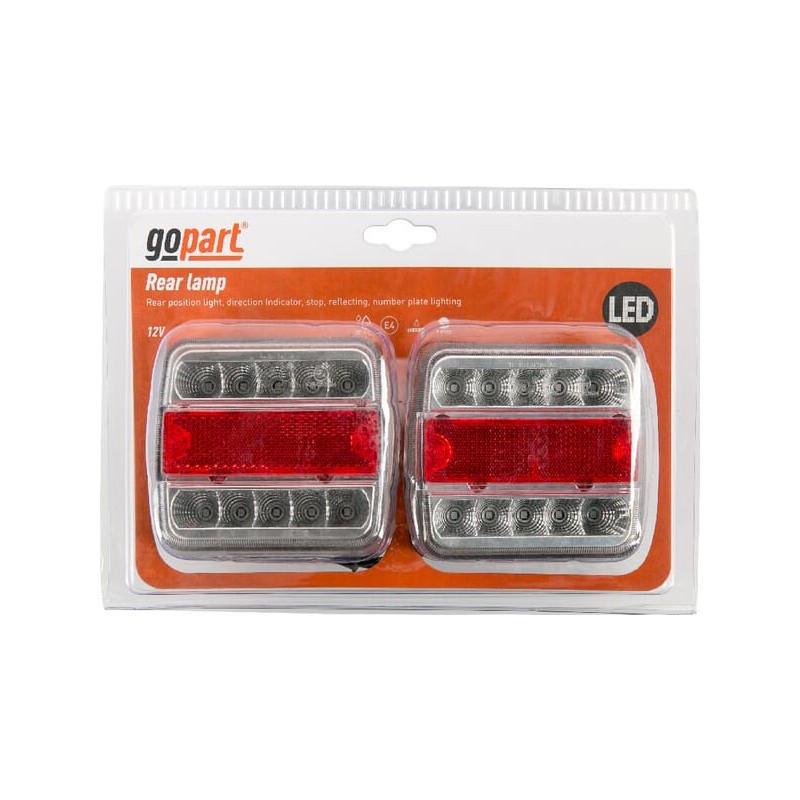 Set lumini spate LED, pătrat, 12V, 100x100x40mm, Baionetă 5 pini