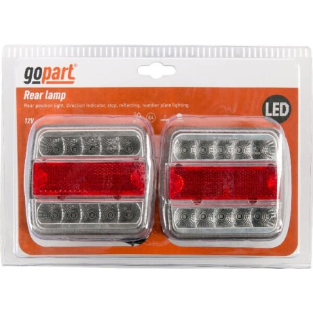 Set lumini spate LED, pătrat, 12V, 100x100x40mm, Baionetă 5 pini