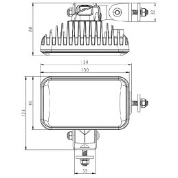 Lampă de lucru 60W 5600lm montare laterală fără efect de orbire DT