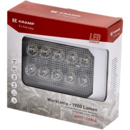 Lampă de lucru LED 15W 1900lm dreptunghiulară 10/30V 150x37x100mm tip flood 10 LED-uri Kramp