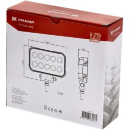 Lampă de lucru LED 15W 1900lm dreptunghiulară 10/30V 150x37x100mm tip flood 10 LED-uri Kramp