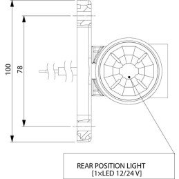 Lampă gabarit LED 0,7/1,4W 12-24V albă/portocalie/roșie 100x55x64mm 3 LED-uri Kramp