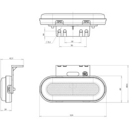 Lampă de poziție laterală dreptunghiulară cablu de conectare LED 12-24V Kramp