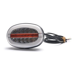 Lumină frontală multifuncțională LED, ovală, cu repetor, 12-24V, 136.4x91x40mm