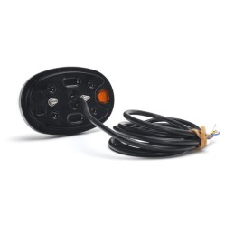 Lumină frontală multifuncțională LED, ovală, cu repetor, 12-24V, 136.4x91x40mm