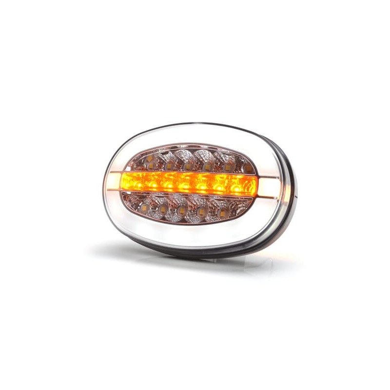 Lumină frontală multifuncțională LED, ovală, 12-24V, 136.4x91x40mm