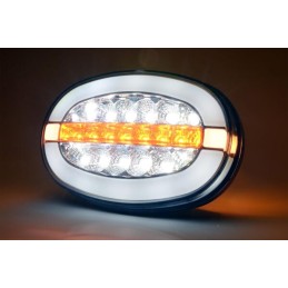 Lumină frontală multifuncțională LED, ovală, 12-24V, 136.4x91x40mm