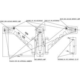 Lampă gabarit LED dreapta 12/24V 165x187x37mm Kramp