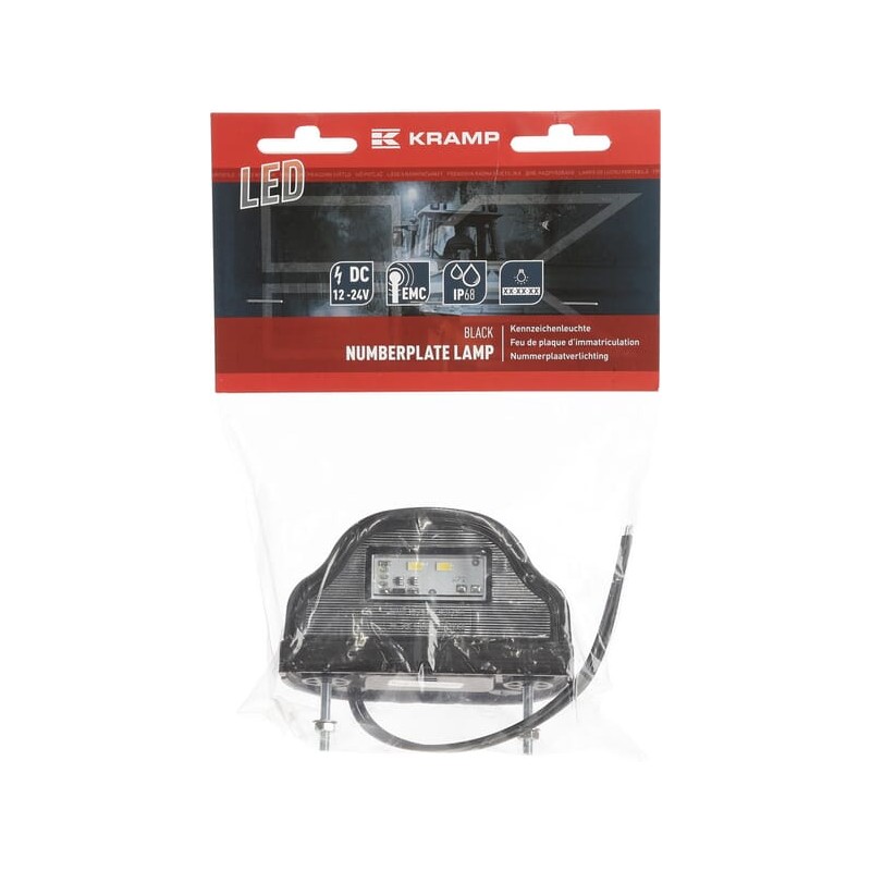 Lampă număr înmatriculare LED 12-24V neagră 101x58,5x59,6mm Kramp