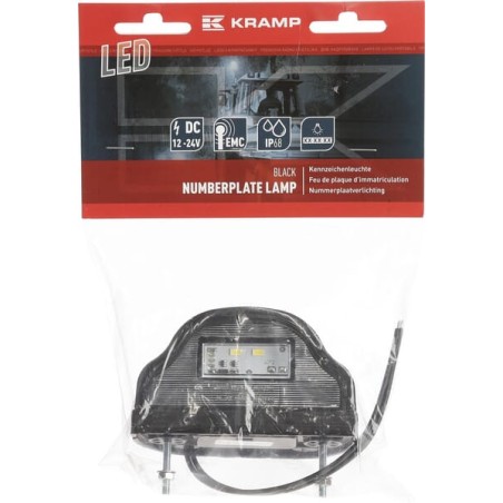 Lampă număr înmatriculare LED 12-24V neagră 101x58,5x59,6mm Kramp