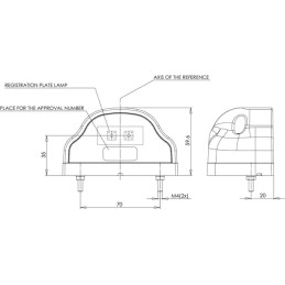 Lampă număr înmatriculare LED 12-24V neagră 101x58,5x59,6mm Kramp