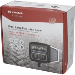 LED far, 38W, dreptunghiular, 12-24V, 229x150x80mm, încălzit, fază lungă/fază scurtă, anti-zăpadă, Kramp