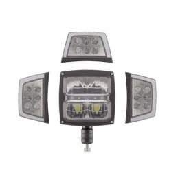 LED far, 38W, dreptunghiular, 12-24V, 229x150x80mm, încălzit, fază lungă/fază scurtă, anti-zăpadă, Kramp
