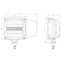 LED far, 38W, dreptunghiular, 12-24V, 229x150x80mm, încălzit, fază lungă/fază scurtă, anti-zăpadă, Kramp