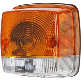 Lampă semanlizare și poziție 21W pătrată 12V galben/transparent cu șuruburi 84x84mm Hella