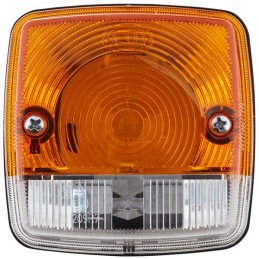 Lampă semanlizare și poziție 21W pătrată 12V galben/transparent cu șuruburi 84x84mm Hella