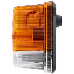 Lampă semanlizare și poziție 21W pătrată 12V galben/transparent cu șuruburi 84x84mm Hella