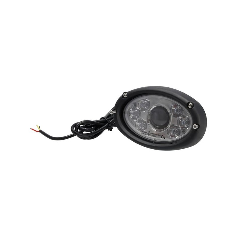 Far cu LED, 20/24W, oval, 10/30V, 166x106.2x97.5mm, fază lungă/fază scurtă, cablu deschis cu 3 pini, montare încastrată