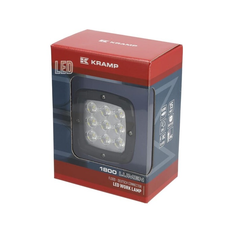 Lampă de lucru 13.5W 1800lm, flux, cu conector Deutsch