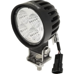  Lampă de lucru LED, 40W, 4000lm, rotundă, albă, 10/30V, 84x126x71,8mm, mufă AMP, rază spot, 4 LED-uri, 360 grade, Kramp
