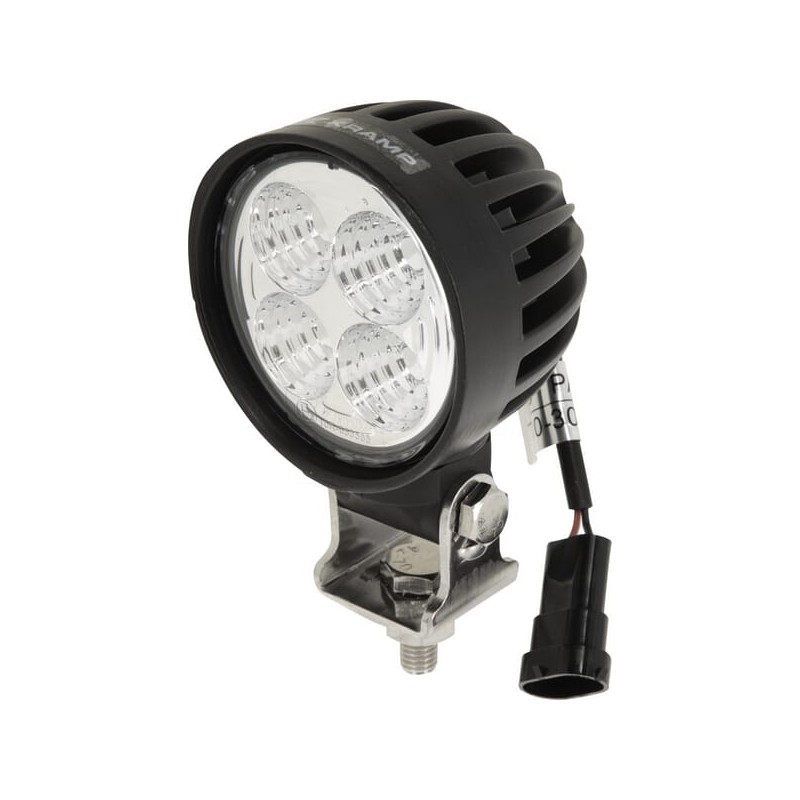  Lampă de lucru LED, 40W, 4000lm, rotundă, albă, 10/30V, 84x126x71,8mm, mufă AMP, rază spot, 4 LED-uri, 360 grade, Kramp