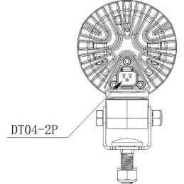  Lampă de lucru LED, 40W, 4000lm, rotundă, albă, 10/30V, 84x126x71,8mm, mufă AMP, rază spot, 4 LED-uri, 360 grade, Kramp