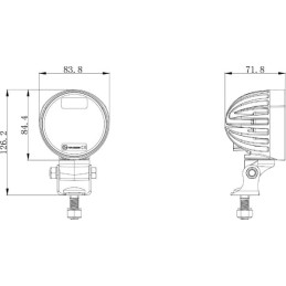  Lampă de lucru LED, 40W, 4000lm, rotundă, albă, 10/30V, 84x126x71,8mm, mufă AMP, rază spot, 4 LED-uri, 360 grade, Kramp