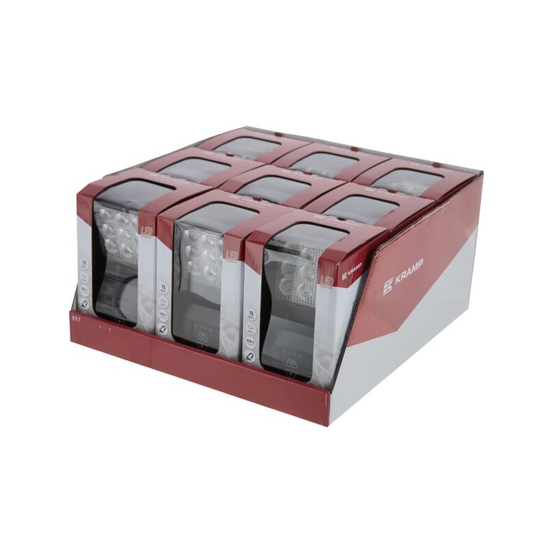 Afișaj mâner lumina de lucru LED reîncărcabilă, alb / portocaliu, 9 LED-uri de mare putere, cu suport de perete (9pcs)