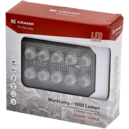 Lampă de lucru LED 15W 1900lm dreptunghiulară 10/30V 150x37x100mm tip flood 10 LED-uri Kramp
