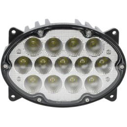 Lampă de lucru LED, 65W, 5200lm, ovală, 10/30V, 161x110x90mm, proiector rază largă, 13 LED-uri, H4, Kramp