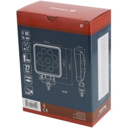 Lampă de lucru LED 27W 2376lm pătrată 10-30V 109x41x109mm tip flood Kramp