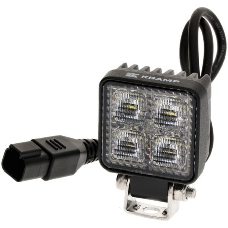 Lampă de lucru LED, 12W, 1200lm, pătrat, 12/24V, alb, 53.7x75.5x32.3mm mufă Deutsch, flux, 8 LED-uri