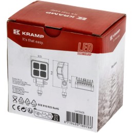 Lampă de lucru LED, 12W, 1200lm, pătrat, 12/24V, alb, 53.7x75.5x32.3mm mufă Deutsch, flux, 8 LED-uri