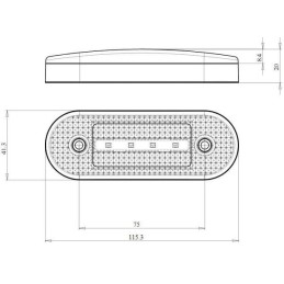 Lampă de poziție laterală dreptunghiulară cablu de conectare LED 12-24V Kramp