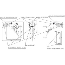 Lampă gabarit LED dreapta 12/24V 114x135x37mm Kramp