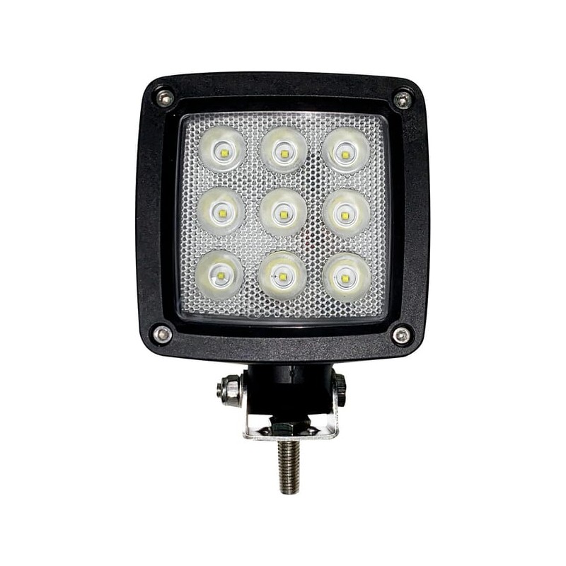 Lampă de lucru LED 27W 3000lm dreptunghiulară 10/30V albă 100x100x81mm mufă Deutsch tip flood 9 LED-uri Kramp