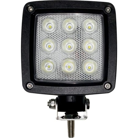 Lampă de lucru LED 27W 3000lm dreptunghiulară 10/30V albă 100x100x81mm mufă Deutsch tip flood 9 LED-uri Kramp
