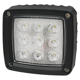 Lampă de lucru LED 27W 3000lm dreptunghiulară 10/30V albă 100x100x81mm mufă Deutsch tip flood 9 LED-uri Kramp