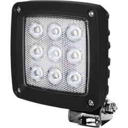 Lampă de lucru LED 27W 3000lm dreptunghiulară 10/30V albă 100x100x81mm mufă Deutsch tip flood 9 LED-uri Kramp