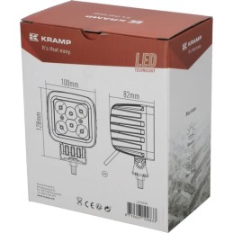 Lampă de lucru LED 42W 3780lm pătrată 10/30V 100x82x100mm tip flood 6 LED-uri Kramp