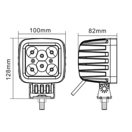 Lampă de lucru LED 42W 3780lm pătrată 10/30V 100x82x100mm tip flood 6 LED-uri Kramp