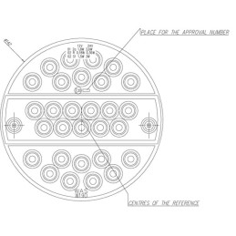Lampă spate multifuncțională LED rotundă 12-24V diametru 142mm Kramp