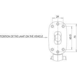 Lampă gabarit LED stânga 12/24V 180x157,6x48,6mm Kramp
