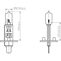 Bec halogen H1 sferă P14.5s 12V 55W Kramp