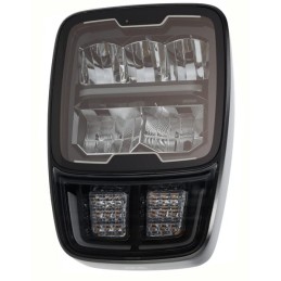 Far LED, rectangular, 12/24V, 220x197.2x80.5mm, Încălzit, Fază lungă/Fază scurtă, anti-zăpadă, vertical stânga/dreapta