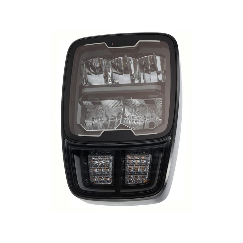 Far LED, rectangular, 12/24V, 220x197.2x80.5mm, Încălzit, Fază lungă/Fază scurtă, anti-zăpadă, vertical stânga/dreapta