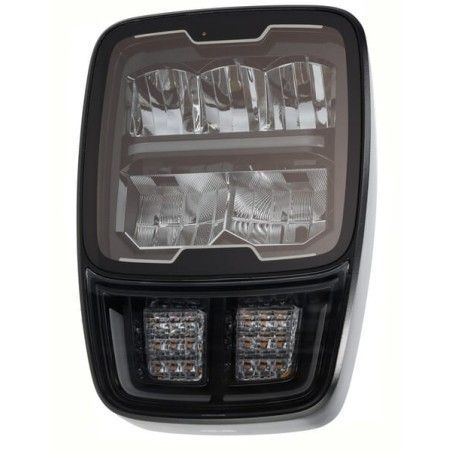Far LED, rectangular, 12/24V, 220x197.2x80.5mm, Încălzit, Fază lungă/Fază scurtă, anti-zăpadă, vertical stânga/dreapta
