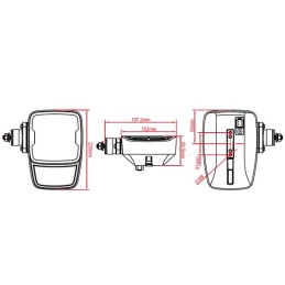 Far LED, rectangular, 12/24V, 220x197.2x80.5mm, Încălzit, Fază lungă/Fază scurtă, anti-zăpadă, vertical stânga/dreapta