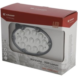 Lampă de lucru LED, 39W, 3500lm, ovală, 10/30V, 138x93x69mm, proiector rază largă, 13 LED-uri, Kramp